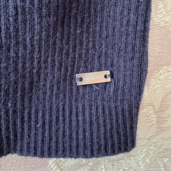 Tommy Hilfiger Women's White and Navy Striped Off Shoulder Sweater - Picture 3 of 5